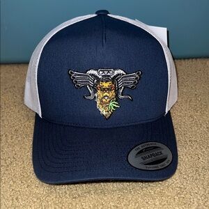 Navy and White Trucker hat cap Billy Strings Leadfoot